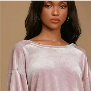 We The Free, Valerie velvet scoop back neck tee, mauve size medium